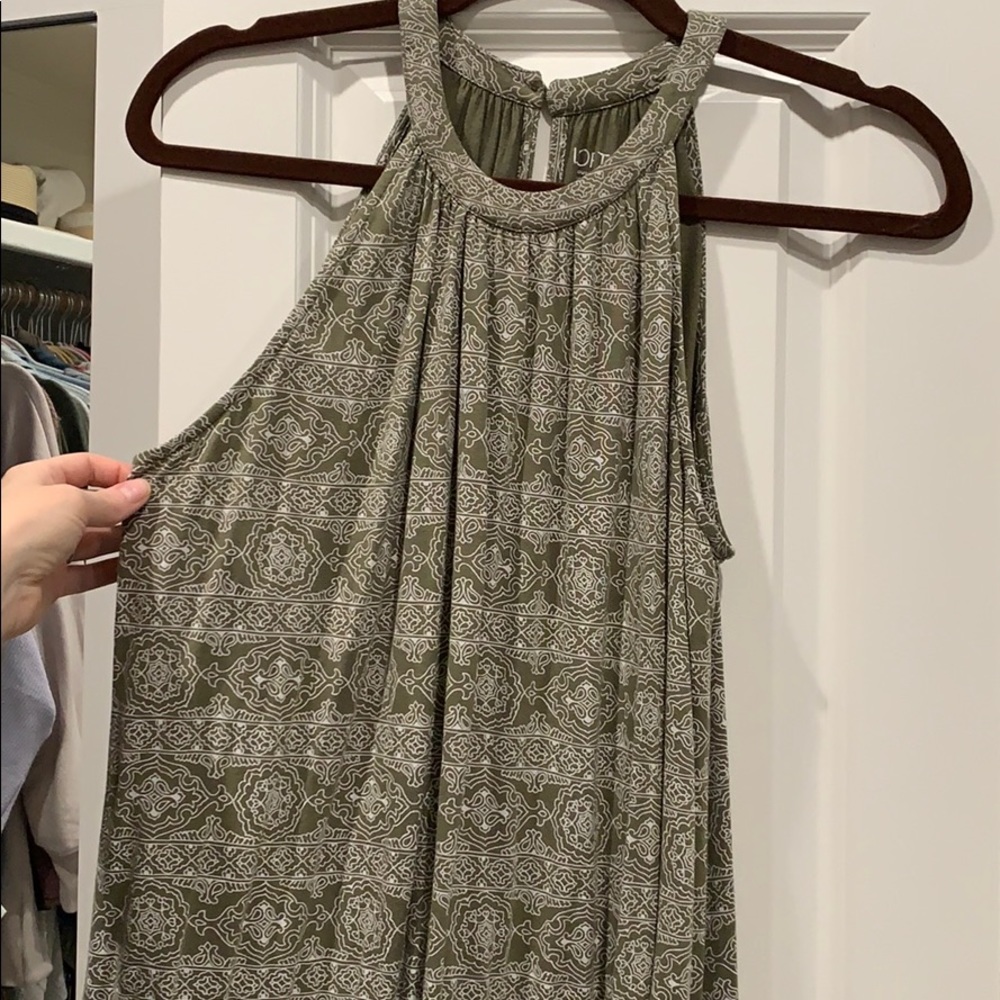 High neck green top